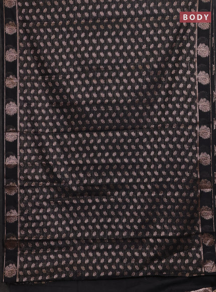 Black Semi Chiniya Silk Saree