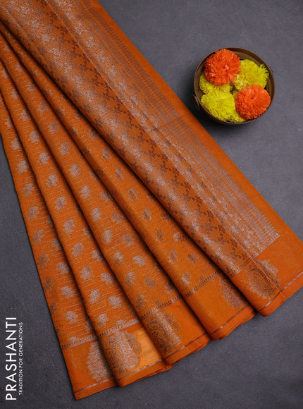 Mango Yellow Semi Chiniya Silk Saree