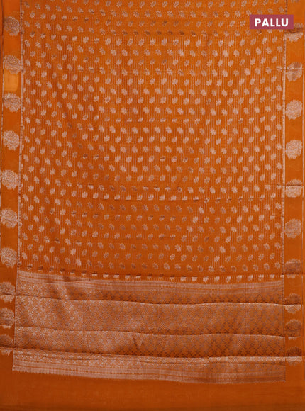 Mango Yellow Semi Chiniya Silk Saree