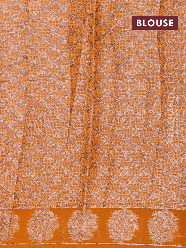 Mango Yellow Semi Chiniya Silk Saree