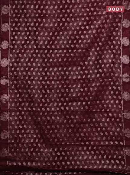 Wine Semi Chiniya Silk Saree