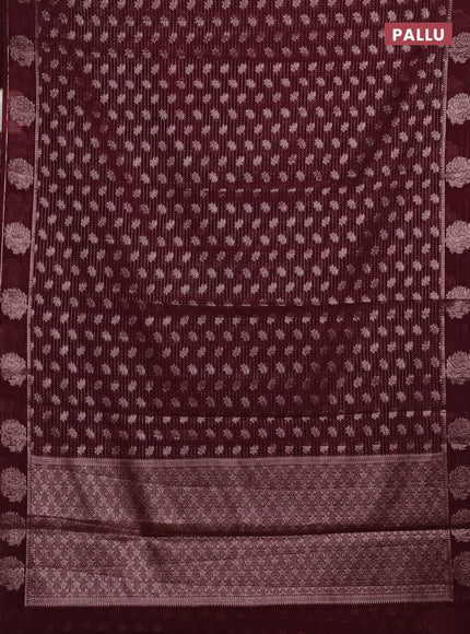 Wine Semi Chiniya Silk Saree