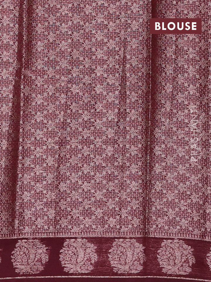 Wine Semi Chiniya Silk Saree
