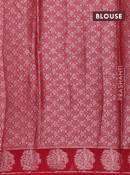 Red Semi Chiniya Silk Saree