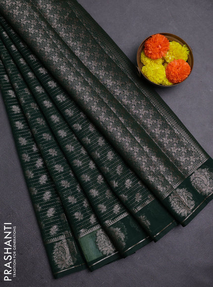 Green Semi Chiniya Silk Saree