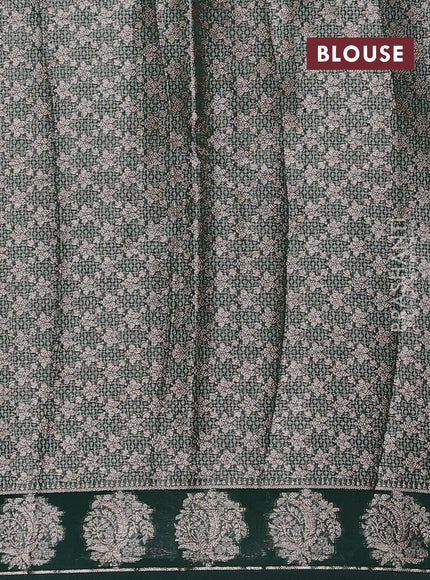 Green Semi Chiniya Silk Saree