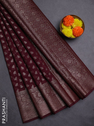 Maroon Semi Chiniya Silk Saree