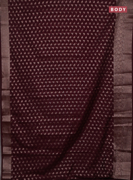Maroon Semi Chiniya Silk Saree