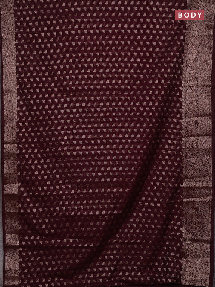 Maroon Semi Chiniya Silk Saree