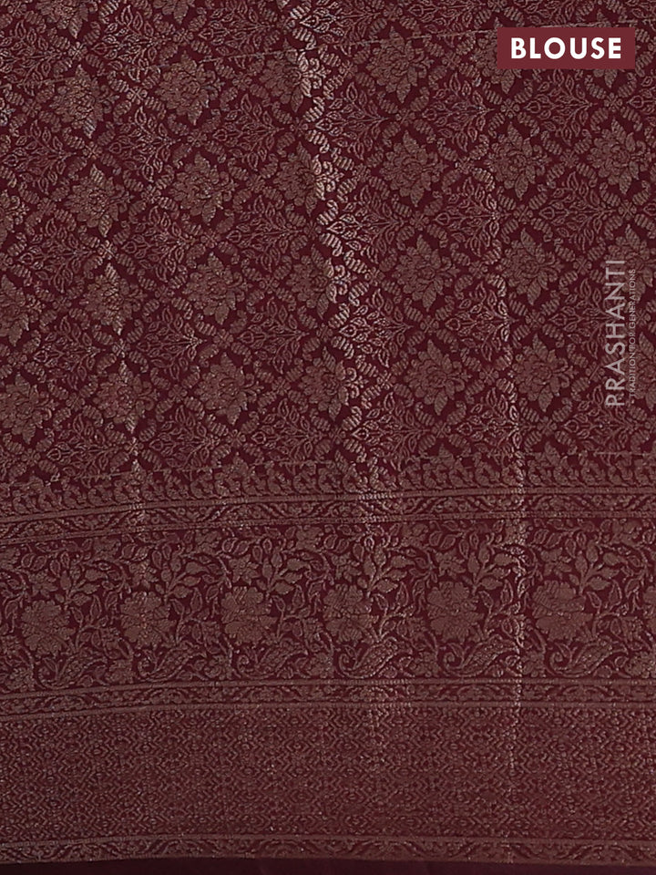 Maroon Semi Chiniya Silk Saree
