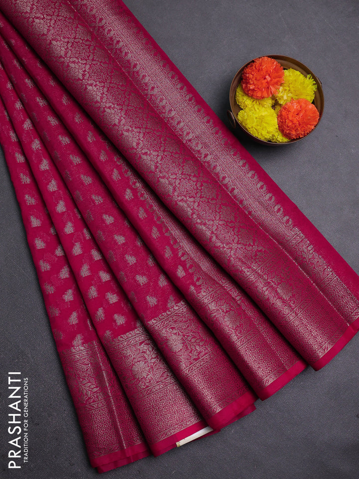 Pink Semi Chiniya Silk Saree