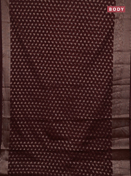 Coffee Brown Semi Chiniya Silk Saree