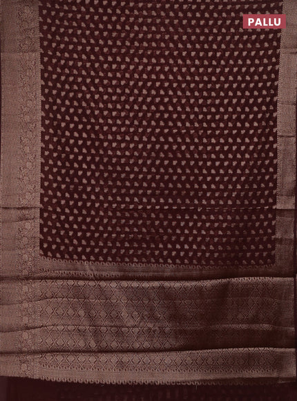 Coffee Brown Semi Chiniya Silk Saree