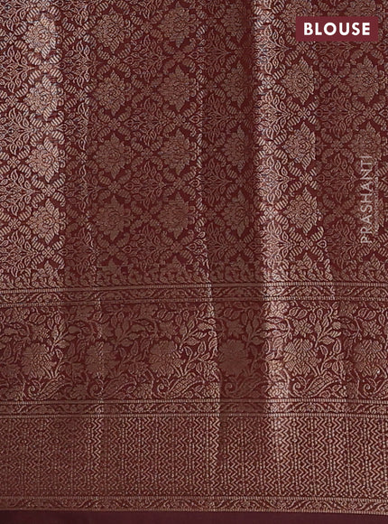 Coffee Brown Semi Chiniya Silk Saree