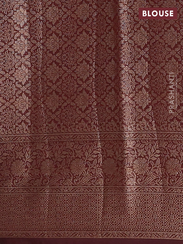 Coffee Brown Semi Chiniya Silk Saree