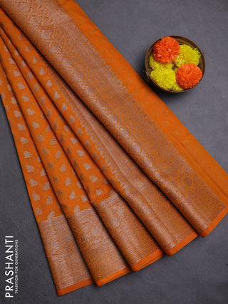 Mango Yellow Semi Chiniya Silk Saree