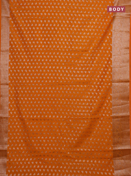 Mango Yellow Semi Chiniya Silk Saree