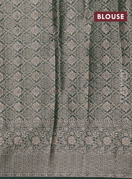 Bottle Green Semi Chiniya Silk Saree