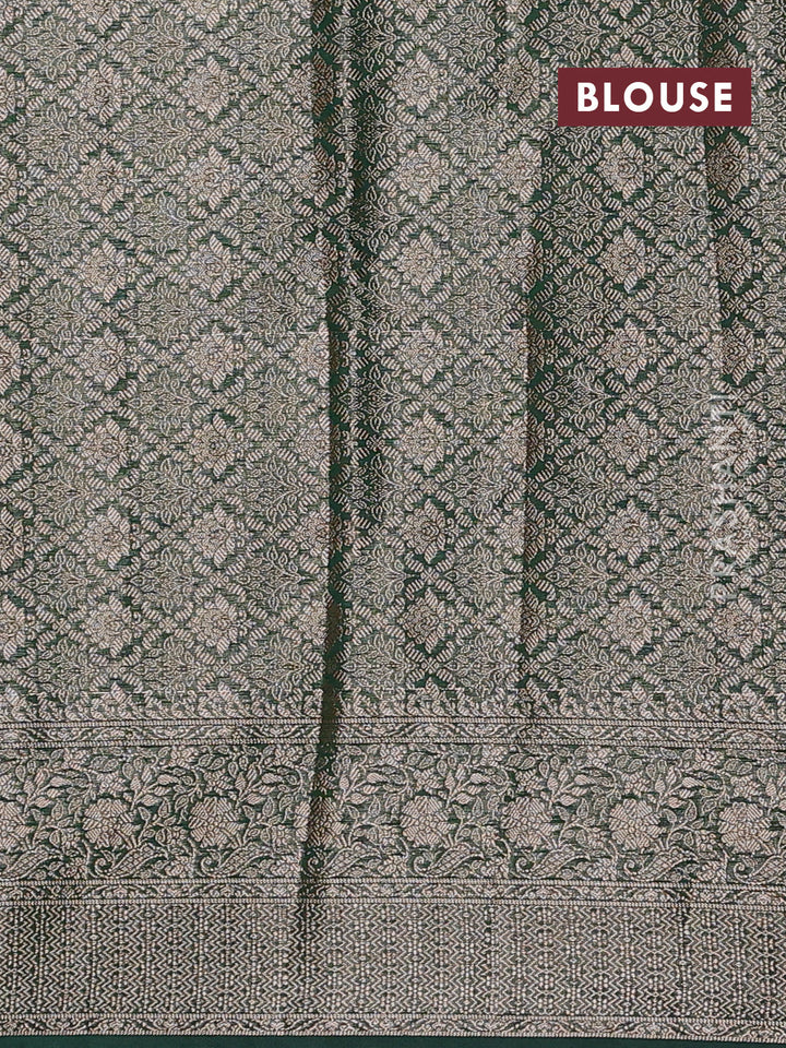 Bottle Green Semi Chiniya Silk Saree