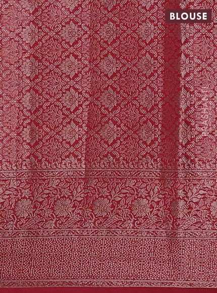 Red Semi Chiniya Silk Saree