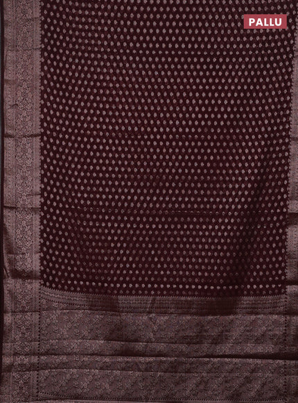 Maroon Semi Chiniya Silk Saree