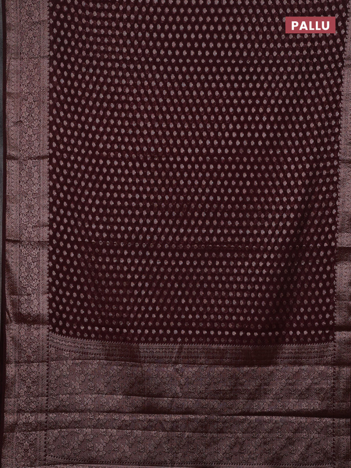 Maroon Semi Chiniya Silk Saree