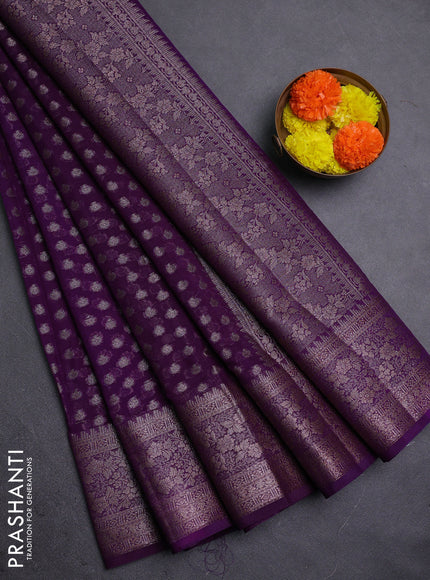 Violet Semi Chiniya Silk Saree