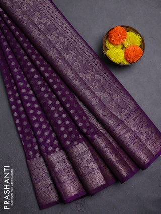 Violet Semi Chiniya Silk Saree