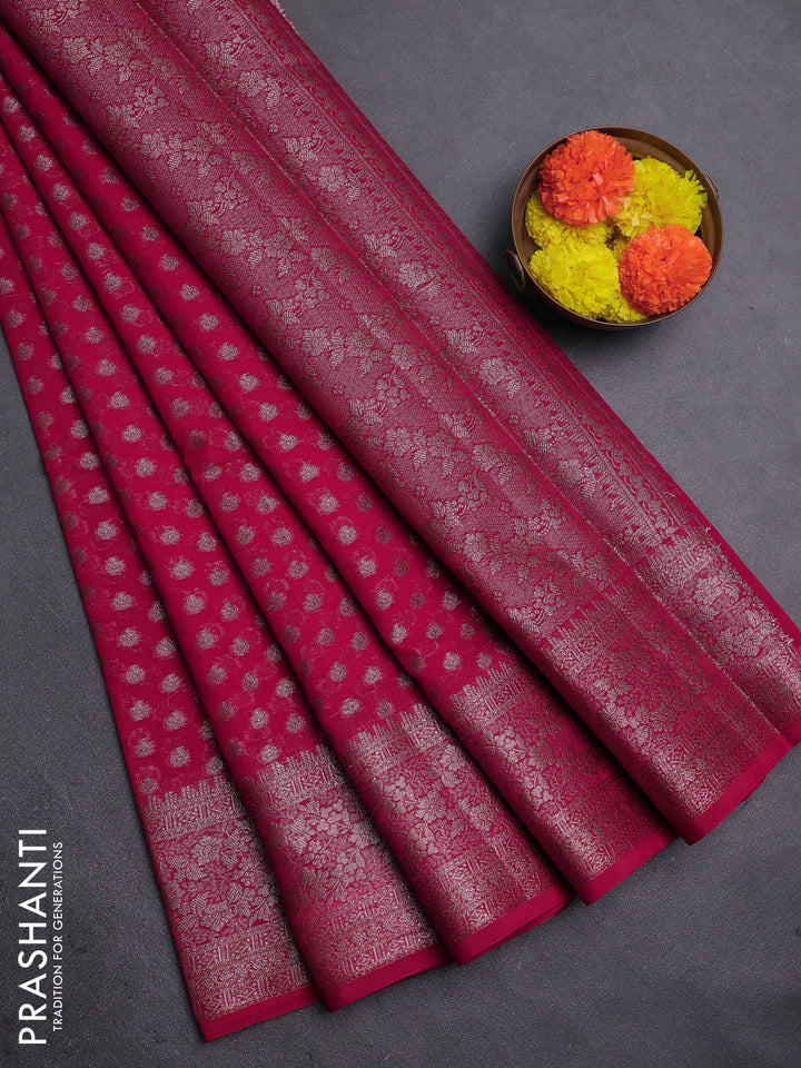 Pink Semi Chiniya Silk Saree