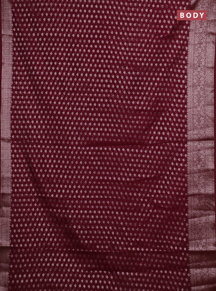 Wine  Semi Chiniya Silk Saree