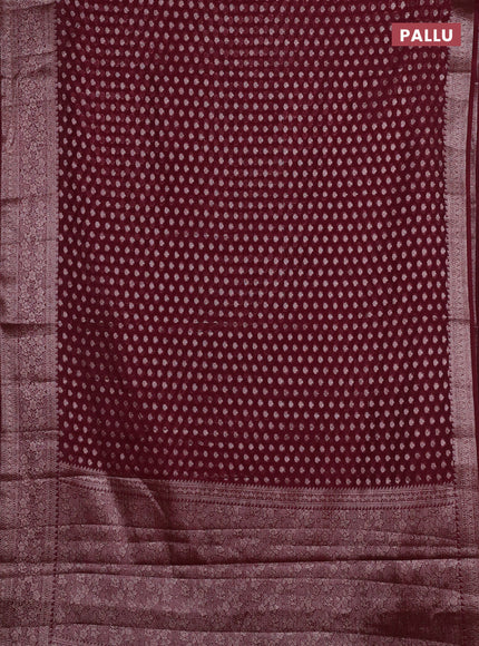 Wine  Semi Chiniya Silk Saree