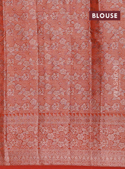 Rust Semi Chiniya Silk Saree