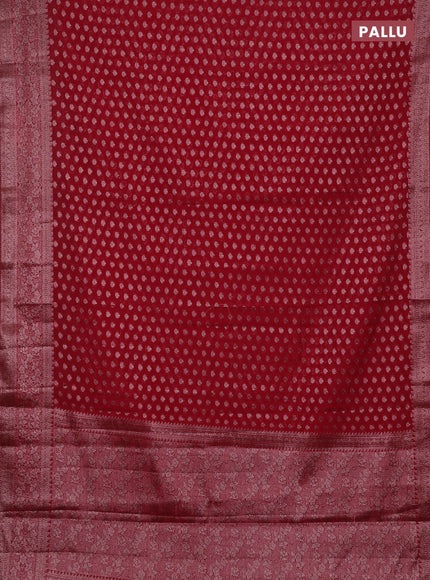 Red Semi Chiniya Silk Saree