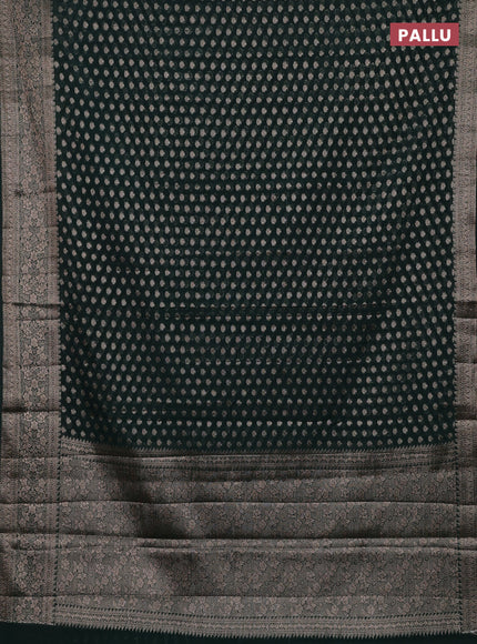 Bottle Green Semi Chiniya Silk Saree