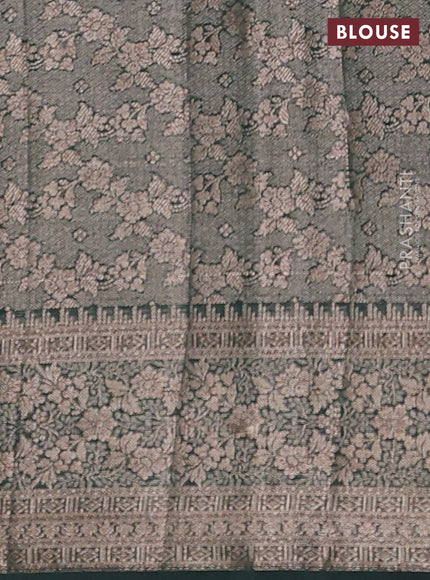 Bottle Green Semi Chiniya Silk Saree
