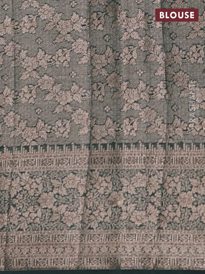 Bottle Green Semi Chiniya Silk Saree