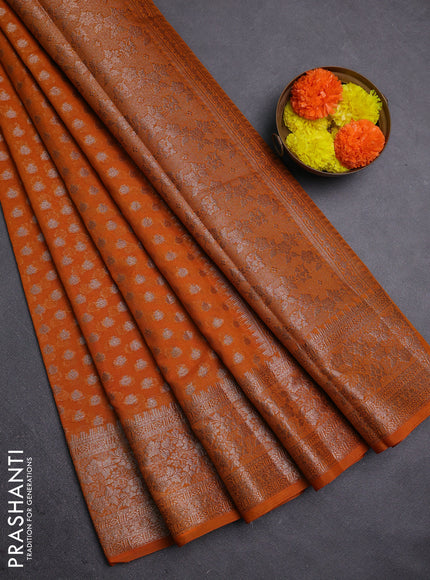 Mango Yellow Semi Chiniya Silk Saree