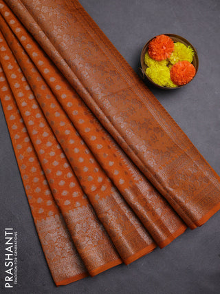 Mango Yellow Semi Chiniya Silk Saree