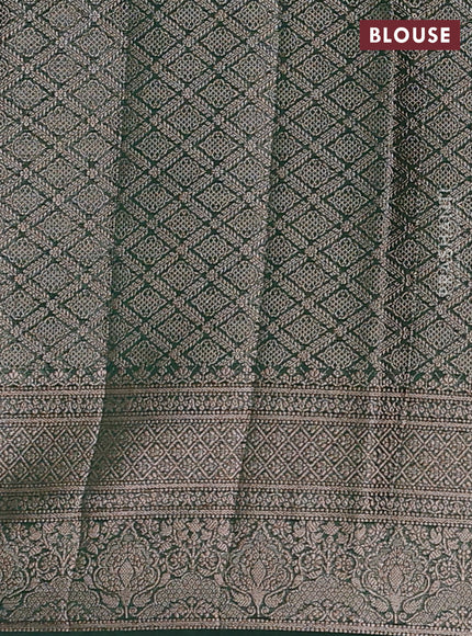 Wine  & Bottle Green Semi Chiniya Silk Saree