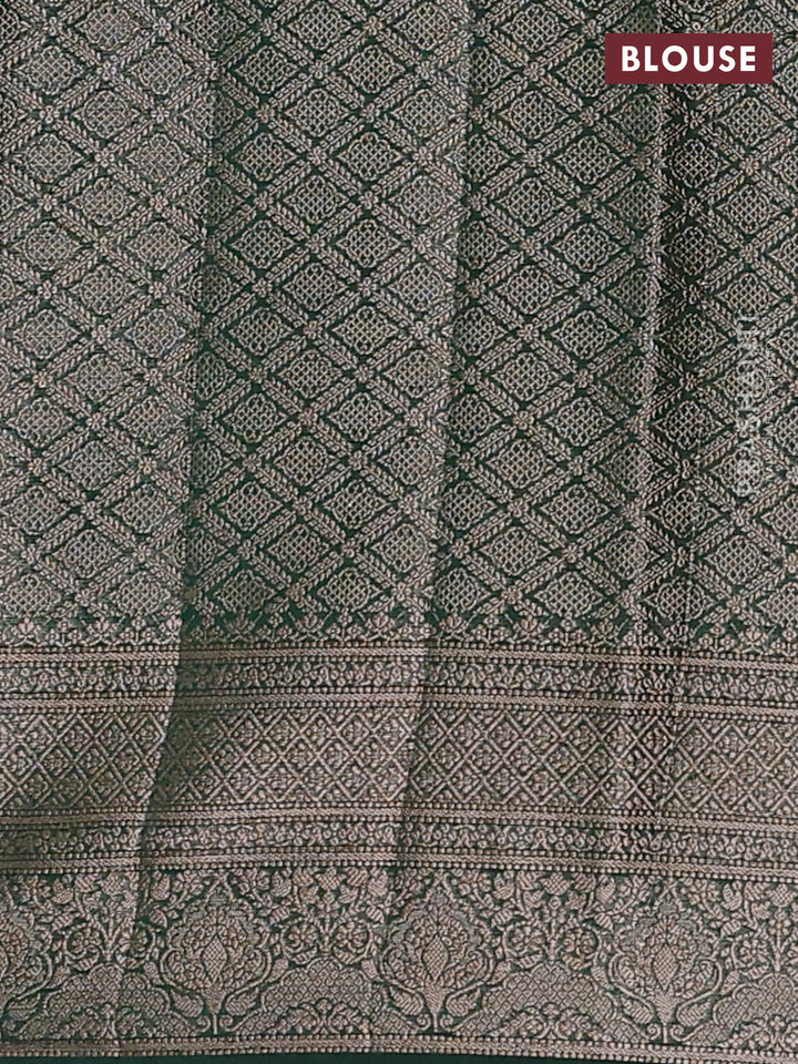 Wine  & Bottle Green Semi Chiniya Silk Saree