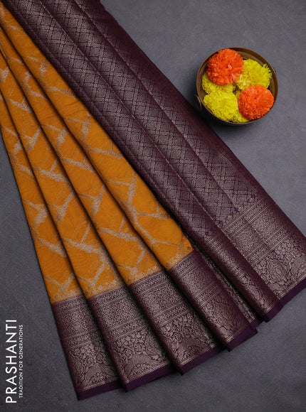 Pink & Bottle Green Semi Chiniya Silk Saree