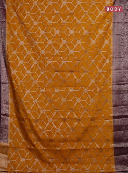Pink & Bottle Green Semi Chiniya Silk Saree