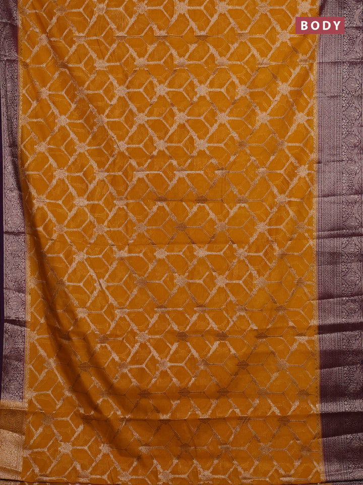 Pink & Bottle Green Semi Chiniya Silk Saree