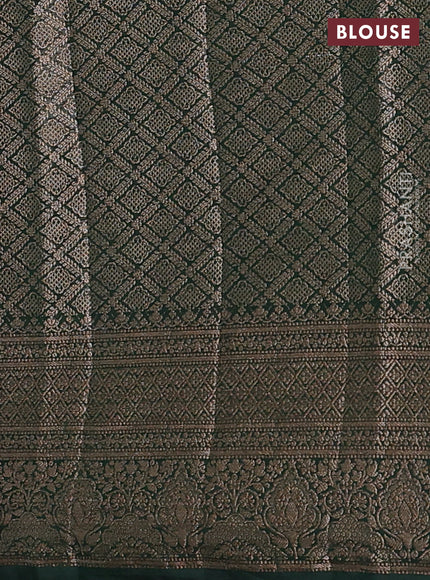 Maroon & Bottle Green Semi Chiniya Silk Saree