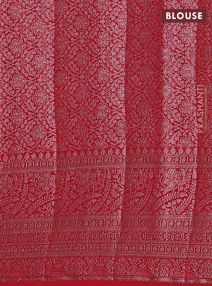 Red Semi Chiniya Silk Saree