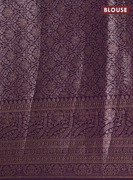 Mustard Yellow & Purple Semi Chiniya Silk Saree