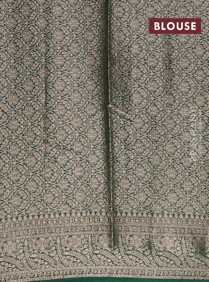 Red & Green Semi Chiniya Silk Saree