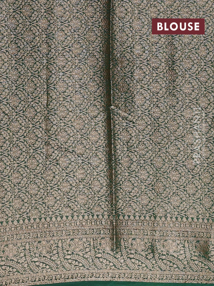 Red & Green Semi Chiniya Silk Saree