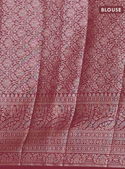 Wine Semi Chiniya Silk Saree