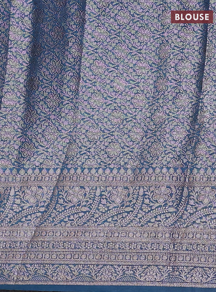 Peacock Green Semi Chiniya Silk Saree